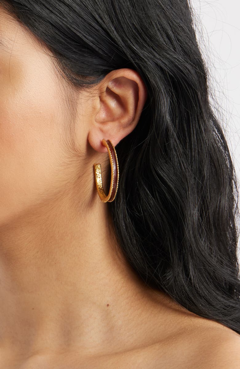 Karine Sultan Espresso Hoop Earrings, Alternate, color, Gold
