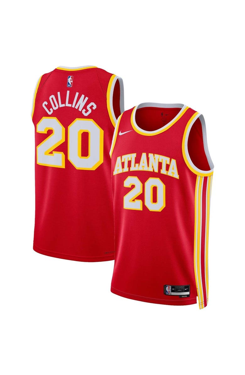Nike Unisex Nike John Collins Red Atlanta Hawks Swingman Jersey - Icon Edition, Alternate, color,