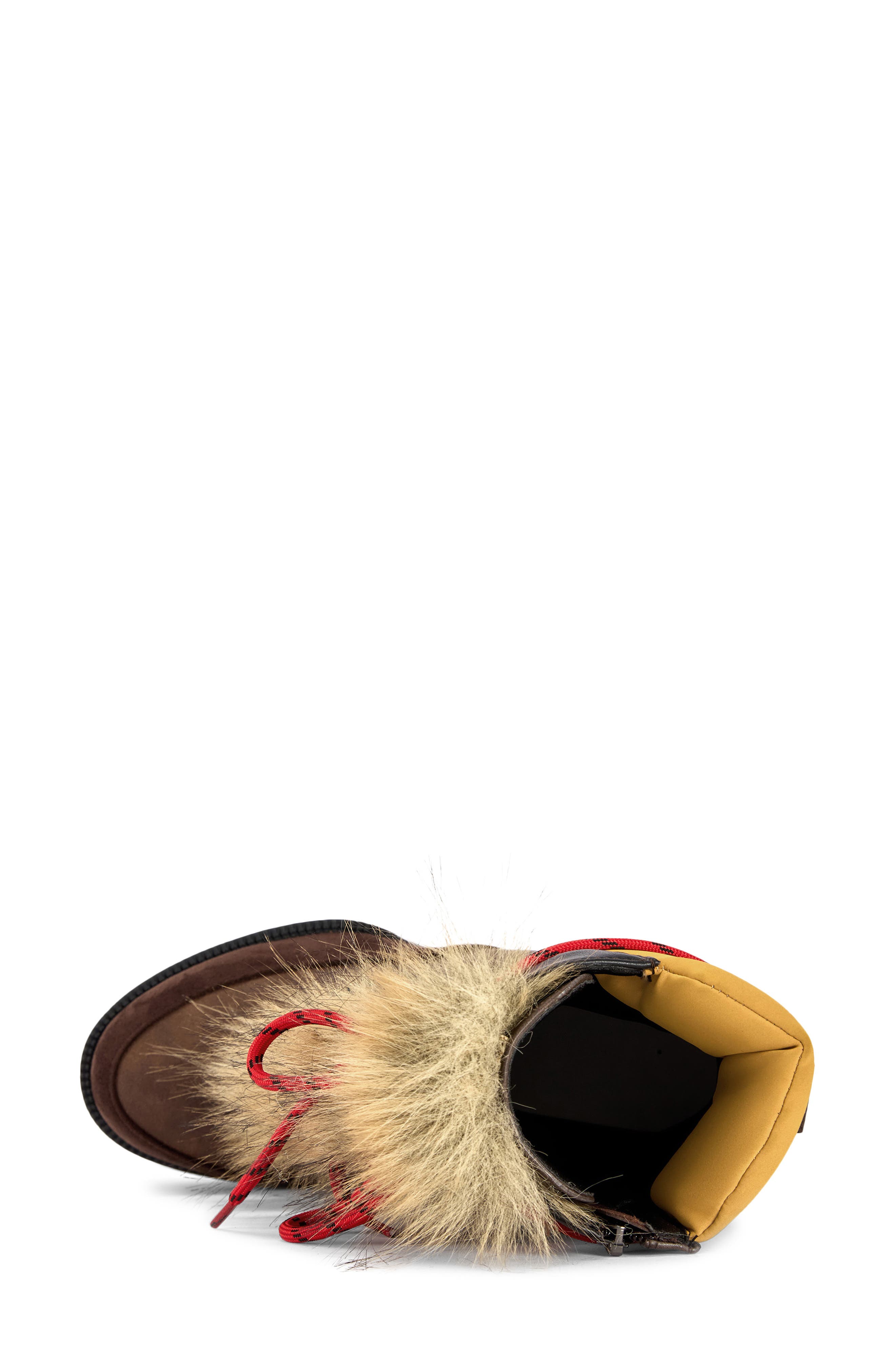 Leader Faux Fur Platform Bootie, Alternate, color, BROWN MULTI