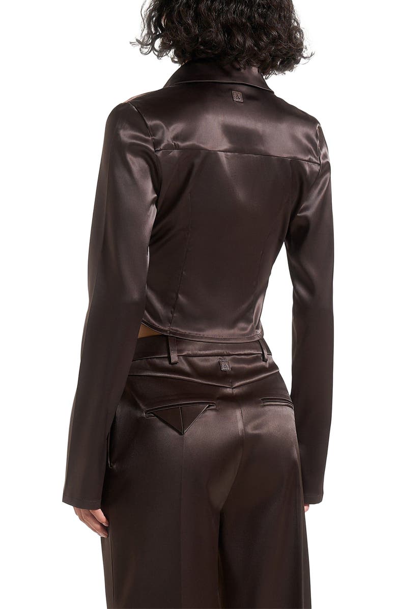 Manière De Voir Satia Satin Cowl Shirt with Chain Detail, Alternate, color,