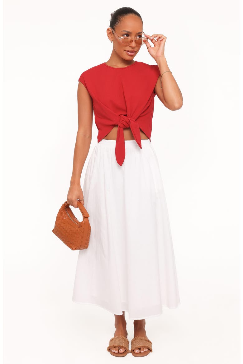 Kathy Tie Hem Top, Alternate, color, RED