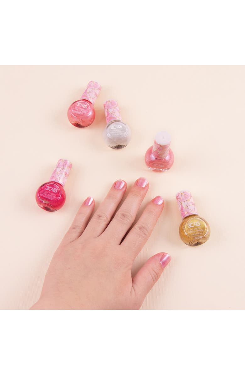 Three Cheers For Girls 3C4G Pink & Gold Glamorous Nail Polish Hexagon 5 Bottles, Alternate, color, Multicolored