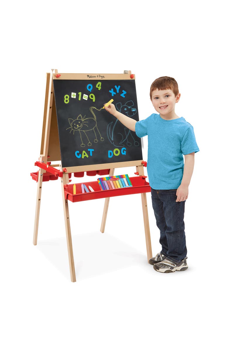 Melissa & Doug Wooden Easel with Chalkboard and Magnet Board, Alternate, color, 