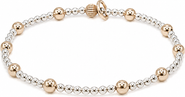 Bowood Lane Eva Silver & Gold Beaded Bracelet