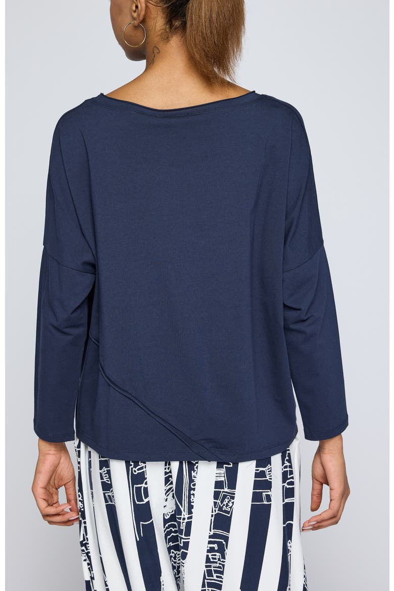 Elodie Boxy Jersey Blouse, Alternate, color, Navy