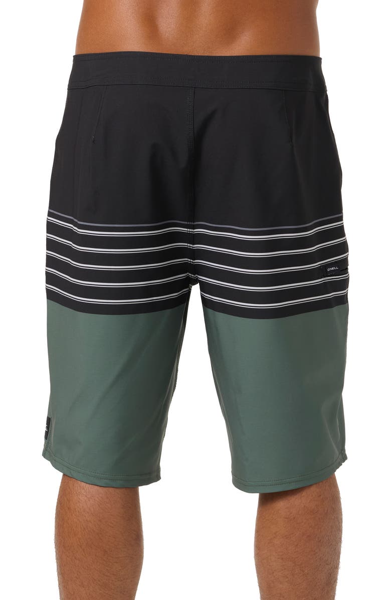 O'Neill Hyperfreak Heat Stripe Swim Trunks, Alternate, color, Dark Olive