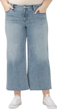 Silver Jeans Co. Suki Curvy Raw Hem Ankle Wide Leg Jeans
