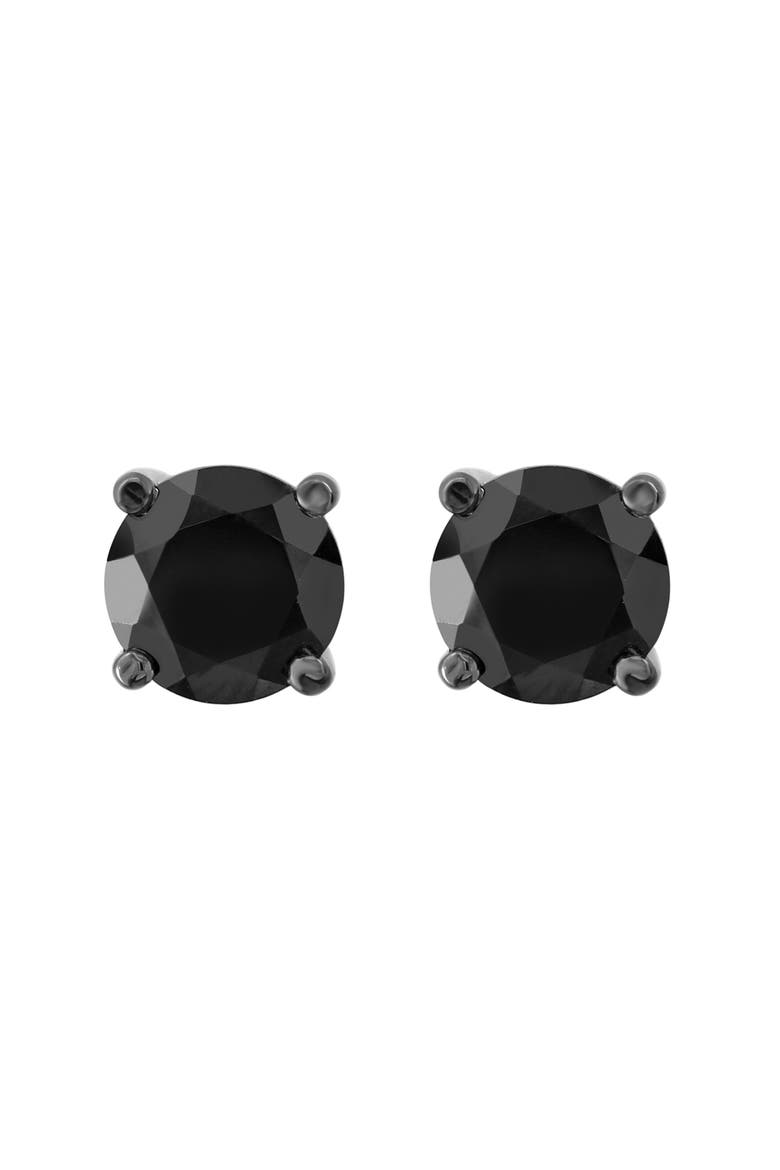 Sterling Silver Black Spinel Stud Earrings, Main, color, BLACK