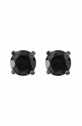 Sterling Silver Black Spinel Stud Earrings