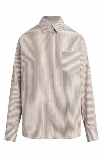 Favorite Daughter The Beau Stripe Cotton Poplin Button-Up Shirt