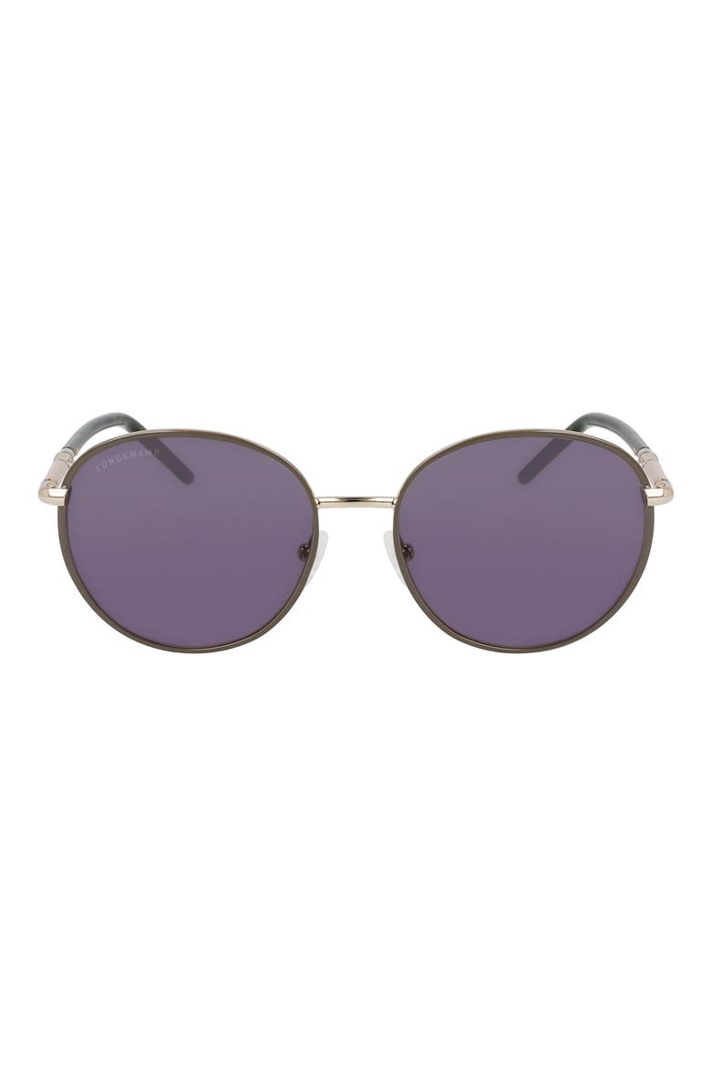53mm Gradient Round Sunglasses, Main, color, GOLD/KHAKI