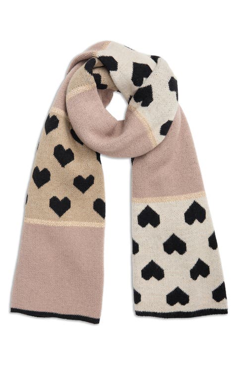 Heart Colorblock Oversize Scarf