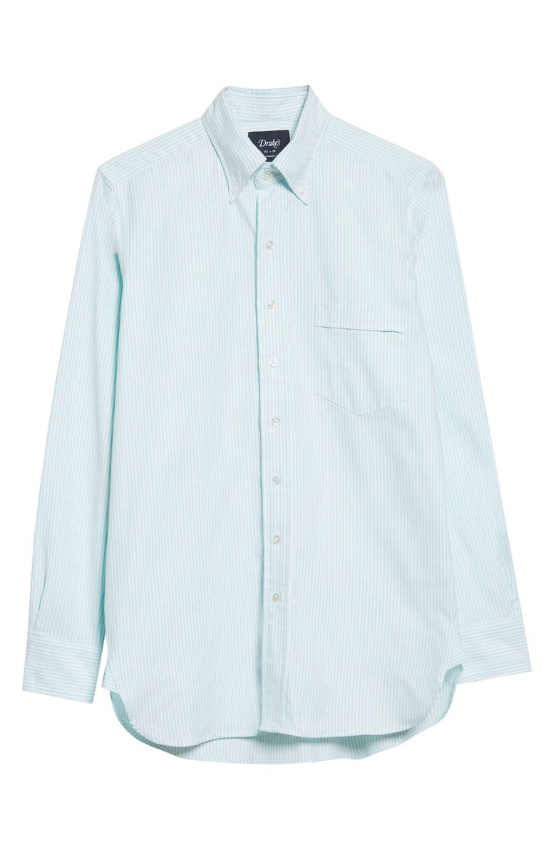 Drake's Stripe Button-Down Poplin Shirt, Alternate, color,