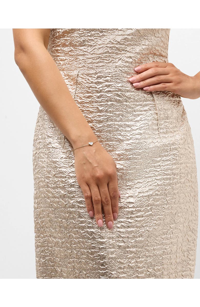 Jan Leslie Heart Bracelet Set In Sterling Silver With 18K Gold Overlay, Alternate, color, White