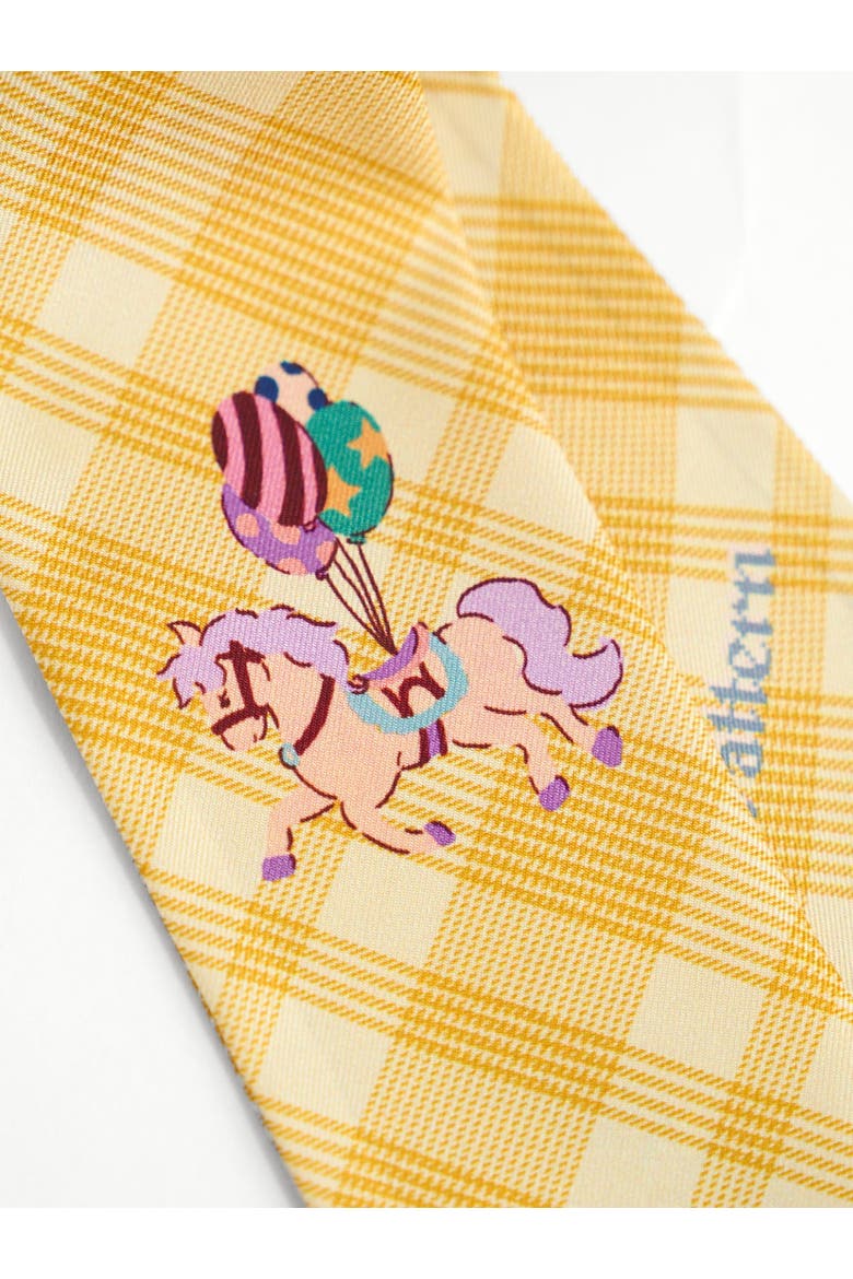 "Pop Pony" Silk Twill Skinny Scarf, Alternate, color, Yellow
