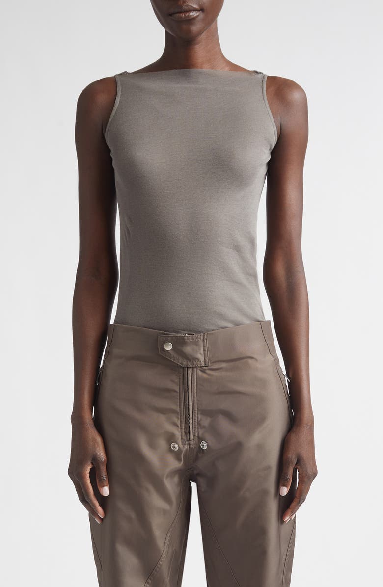 Rick Owens Raw Edge Cotton Tank, Main, color, Dust