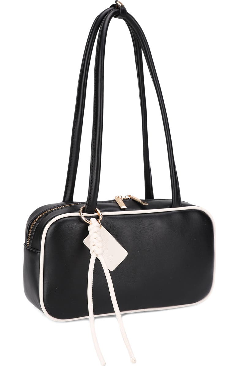 Mali + Lili Eko Vegan Leather Shoulder Bag, Main, color, Black Bone