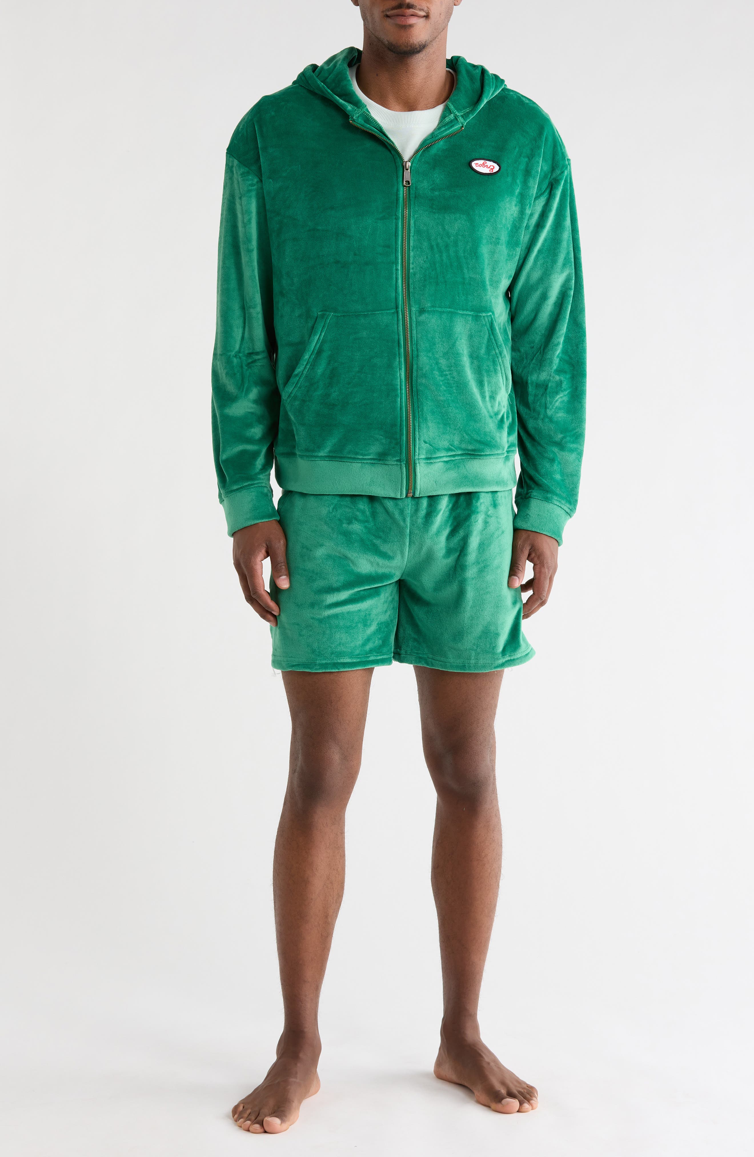 ENZOS INACTIVE WEAR Velour Short Pajamas