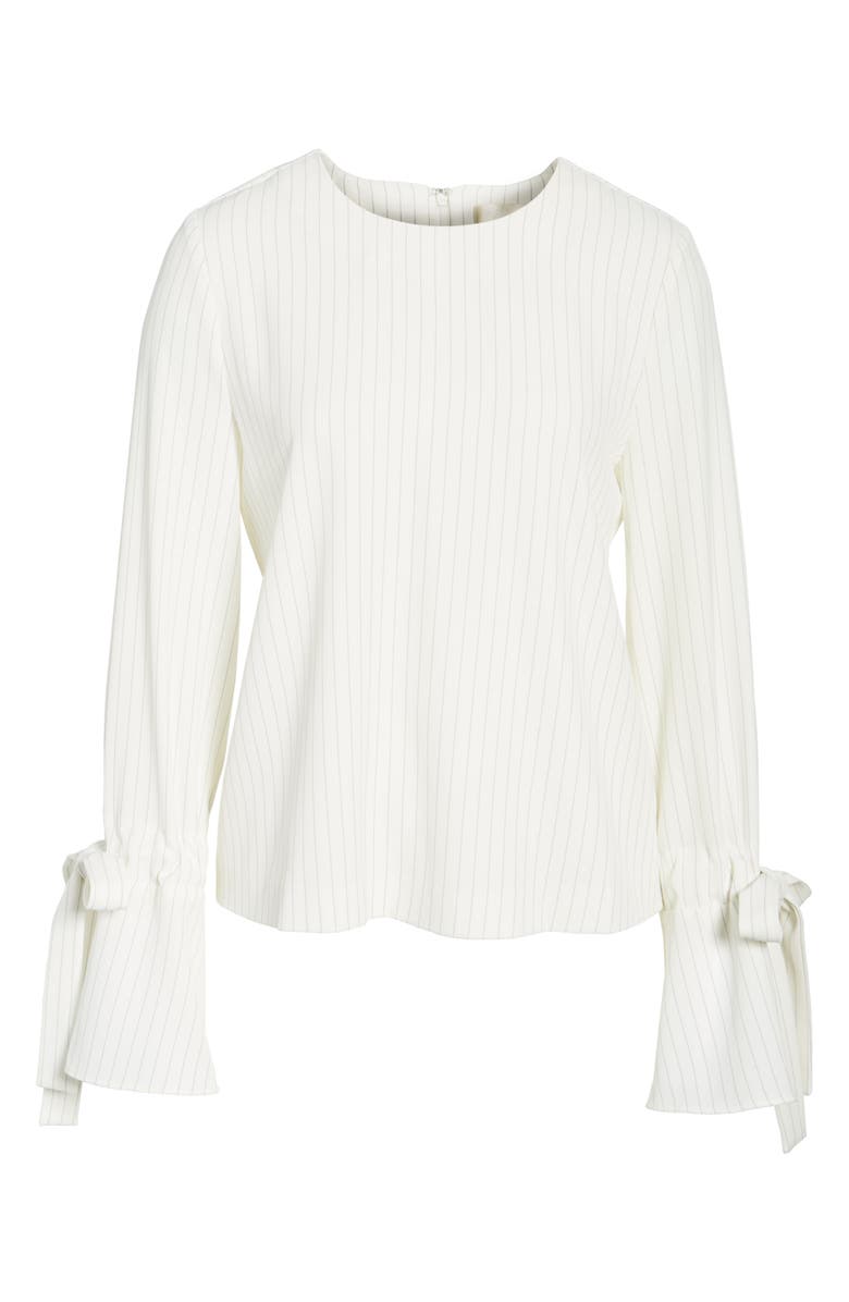 J.O.A. Pinstripe Tie Sleeve Top, Alternate, color, 