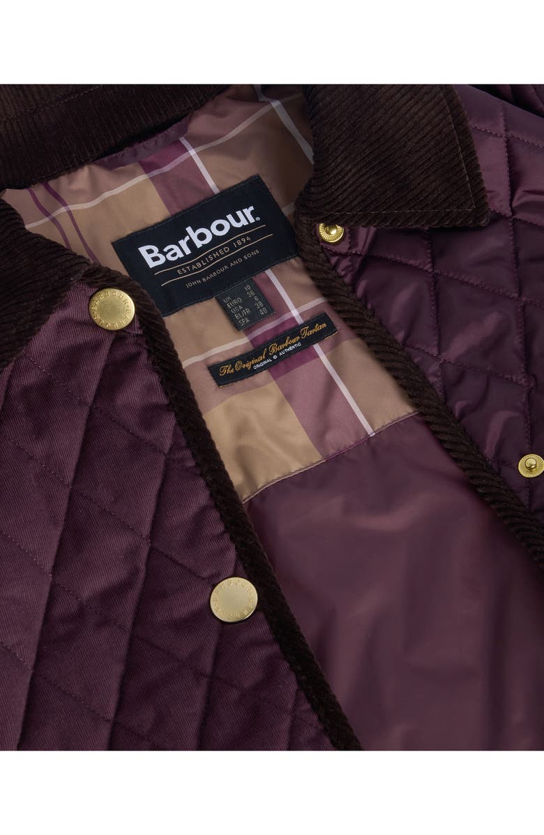 Barbour Marla Quilted Jacket, Alternate, color, Black Cherry/Dark Brown/Tartan