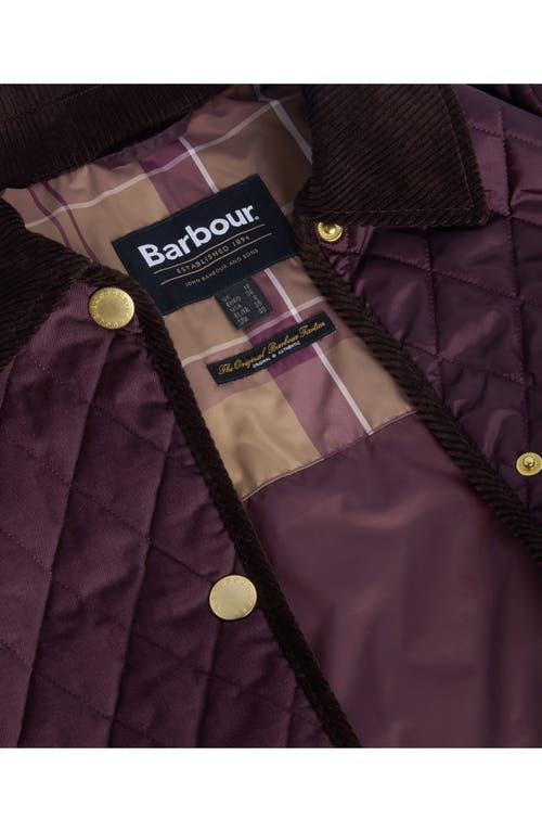 Barbour Marla Quilted Cotton And Shell Jacket In Purple