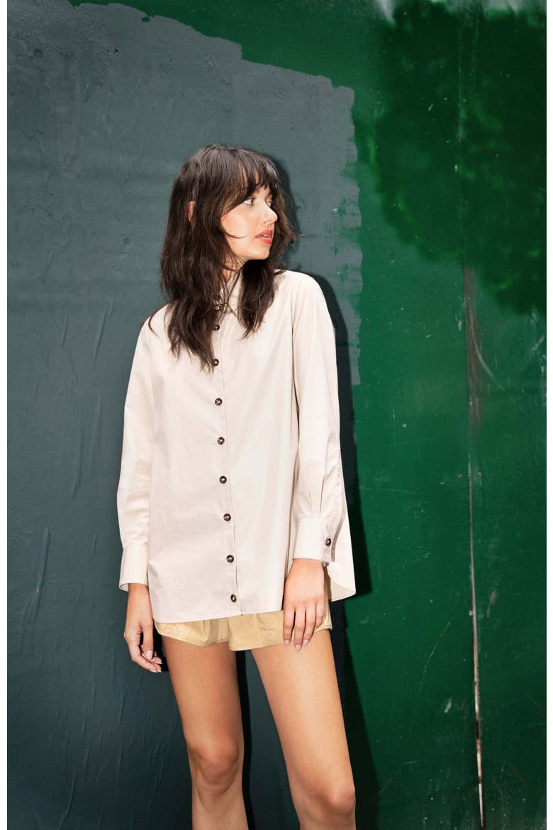 The Twill Button Down Shirt, Alternate, color, White