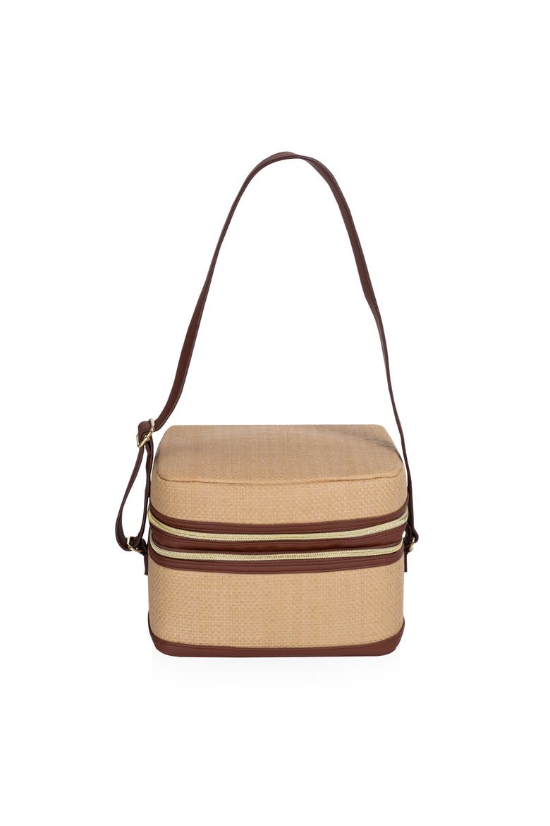 Margot Insulated Lunch Tote Bag with Utensils, Alternate, color, Beige with Brown Accents