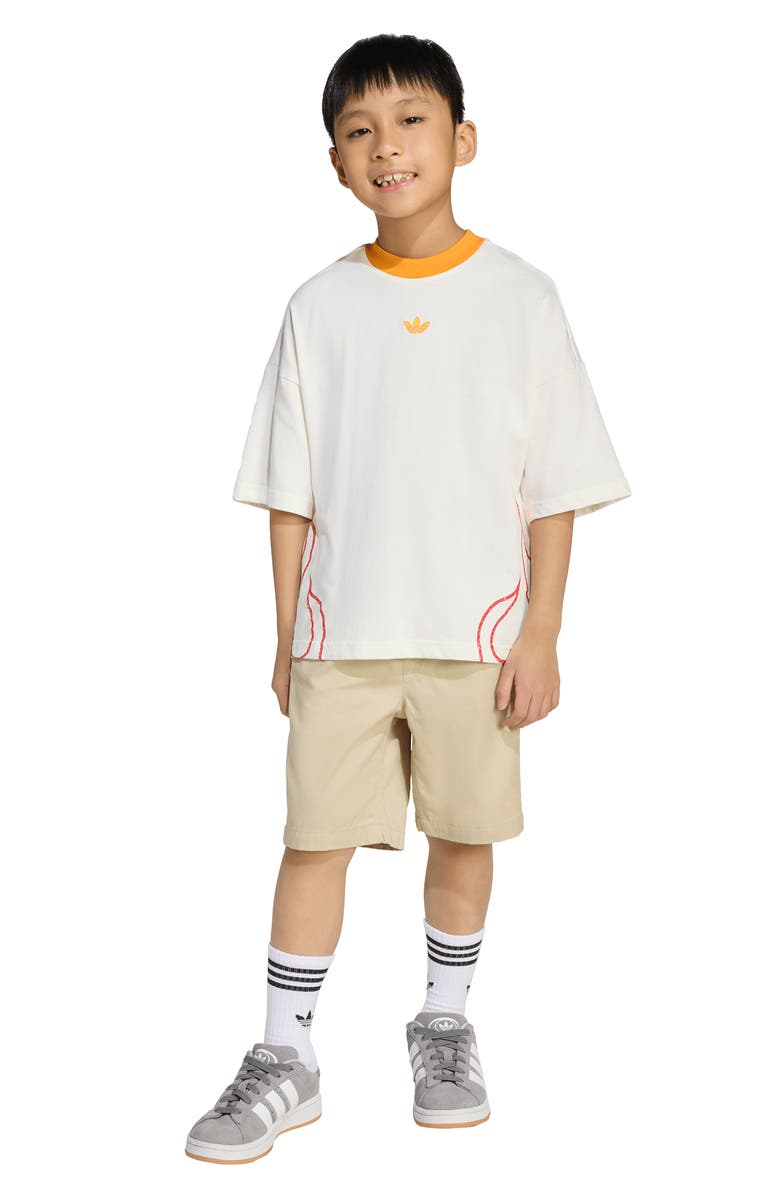 adidas Kids' Crewneck T-Shirt & Shorts Set, Alternate, color, Off White