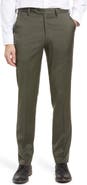 Berle Flat Front Modern Fit Gabardine Stretch Wool Trousers