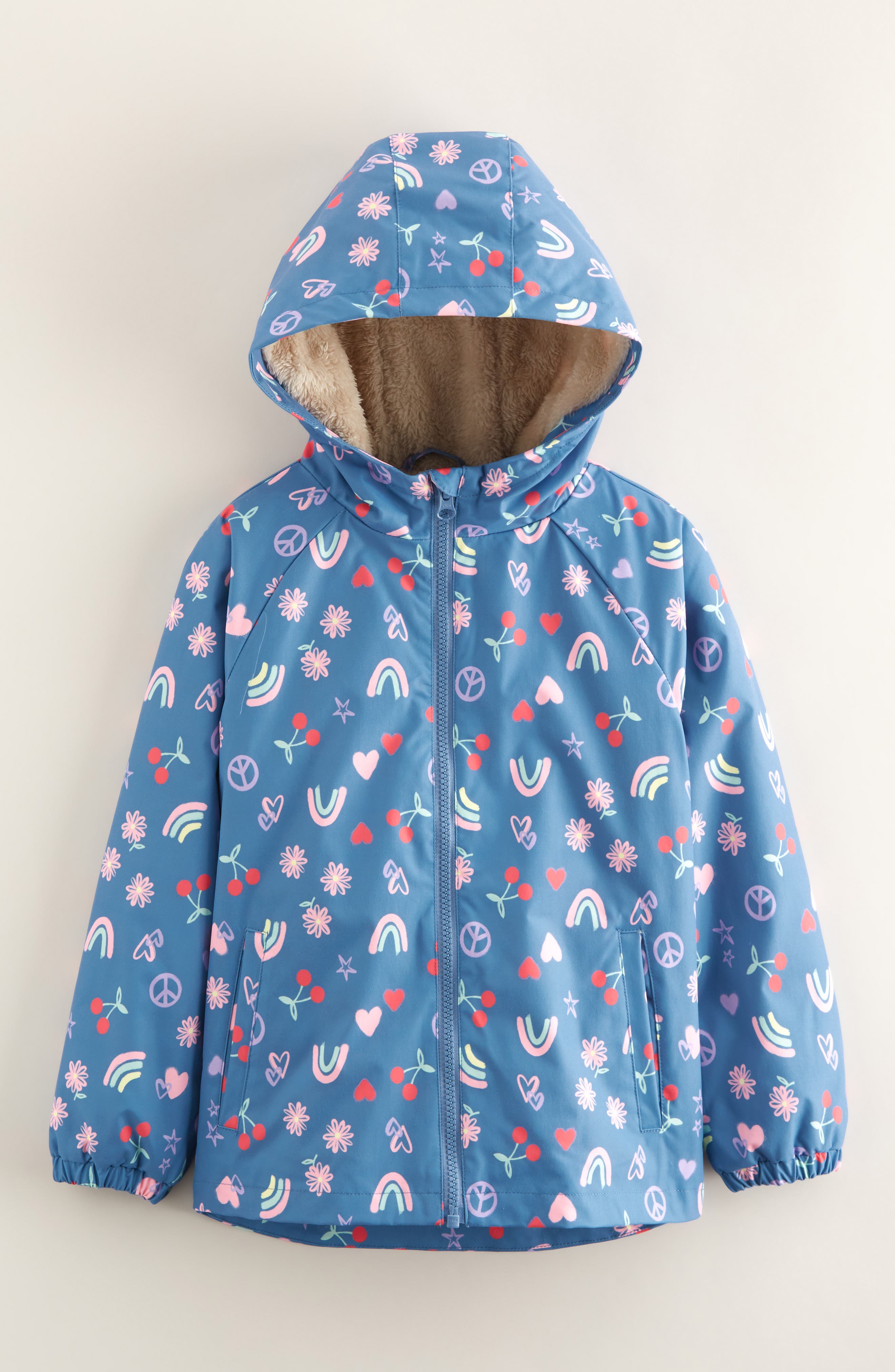 Tucker + Tate Kids' Print Faux Fur Lined Hooded Jacket