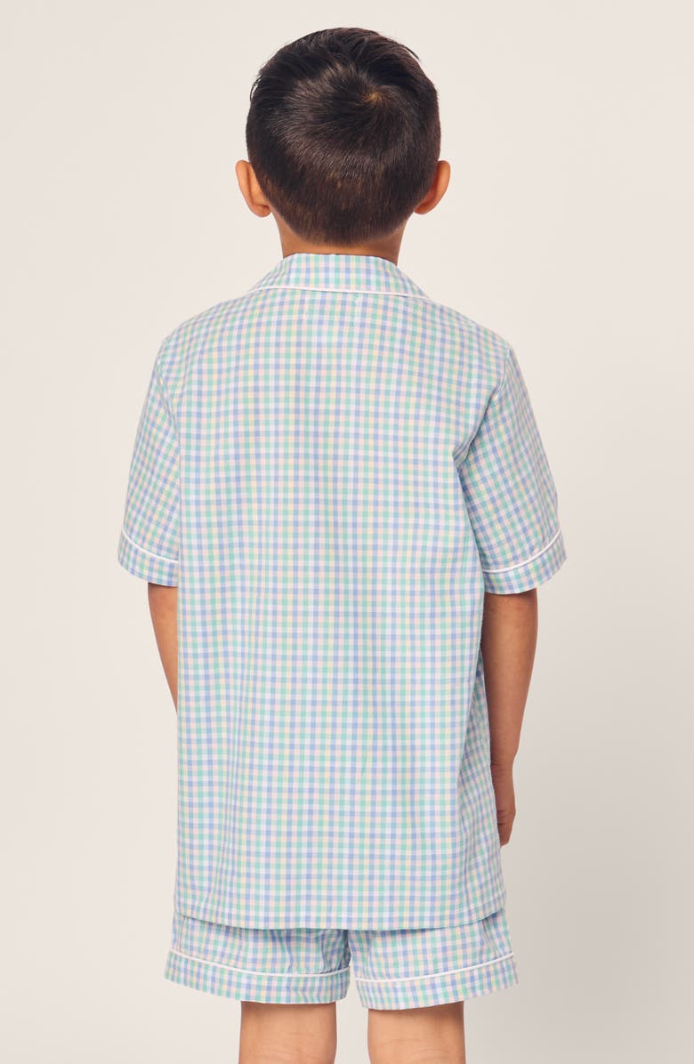 Petite Plume Kids' Gingham Two-Piece Short Pajamas, Alternate, color, White