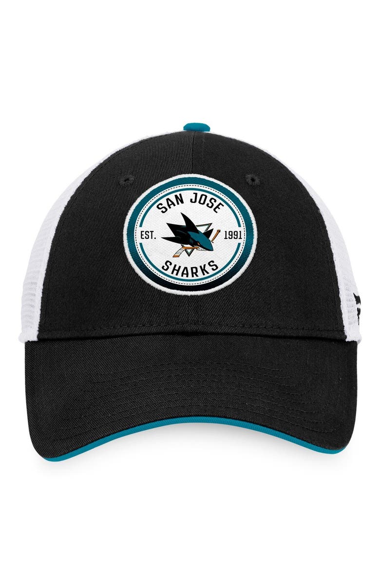 FANATICS Men's Fanatics Branded  Black/White San Jose Sharks Iconic Gradient Trucker Snapback Hat, Alternate, color, Black