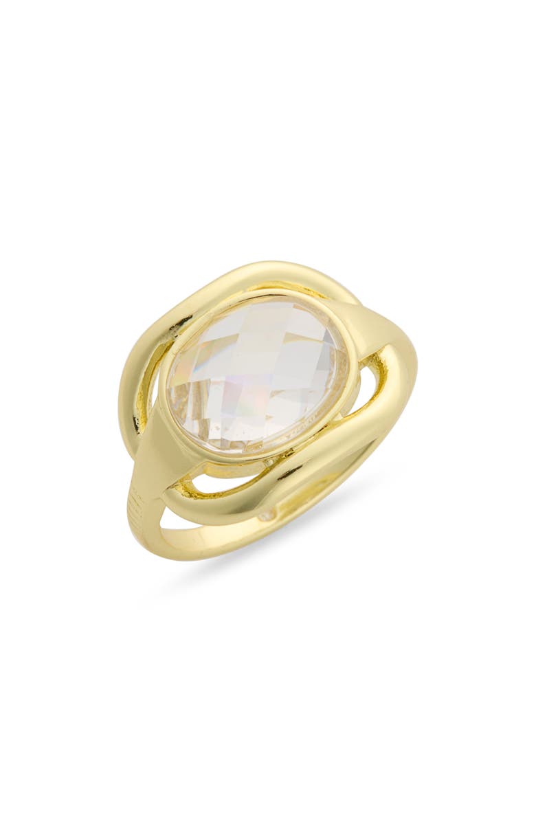 Covet CZ Statement Oval Ring, Main, color, Clear / Gold
