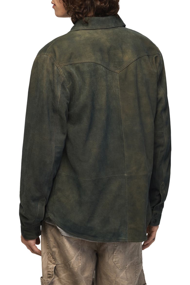 Suede Western Shirt Jacket, Alternate, color, WASHED BLUE