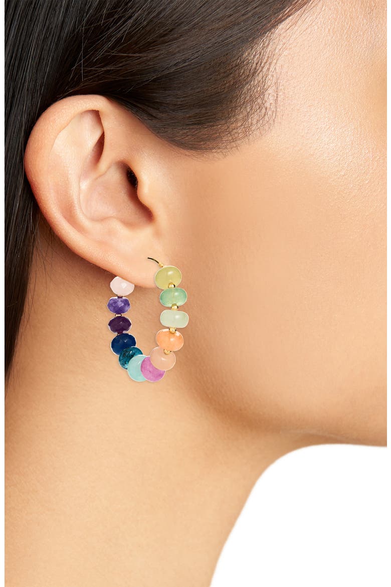 Beaded Hoop Earrings, Alternate, color, RAINBOW MULTI