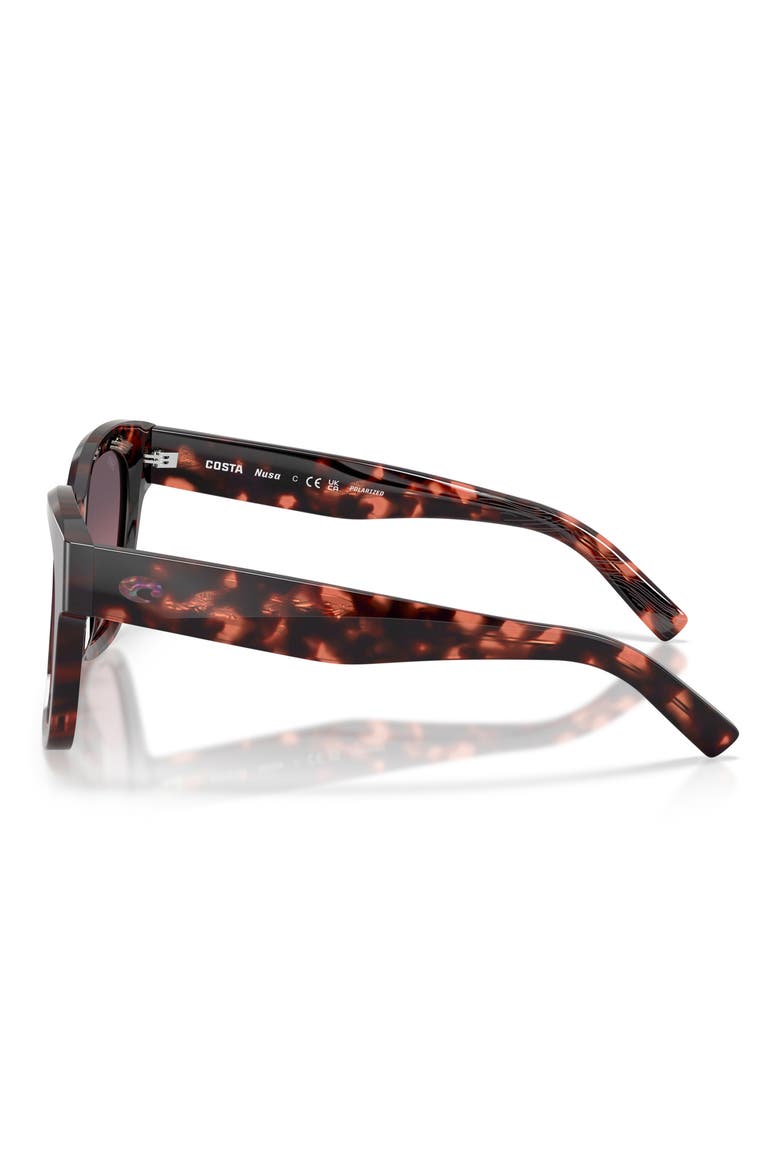 54mm Polarized Square Sunglasses, Alternate, color, SUNSET TORTOISE / ROSE 580G