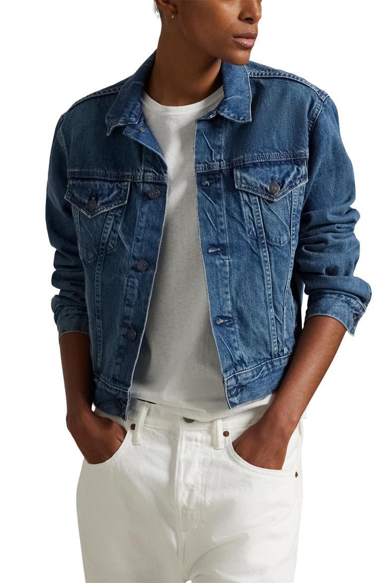 Denim Trucker Jacket, Main, color, MEUSE WASH