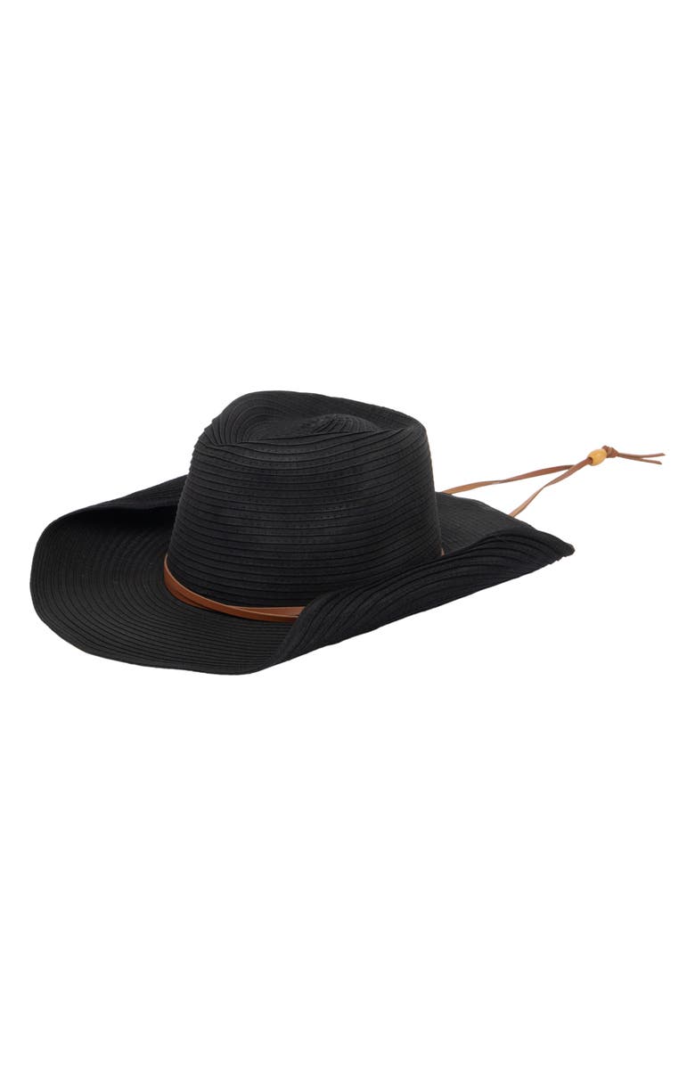 San Diego Hat Ribbon Pinch Crown Cowboy Hat, Main, color, Black