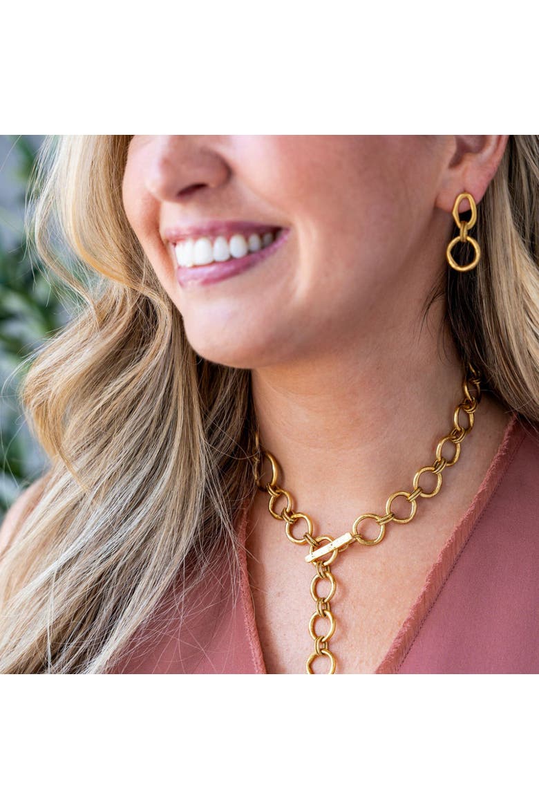 Sculpted Circle Drop Earrings, Alternate, color, Gold