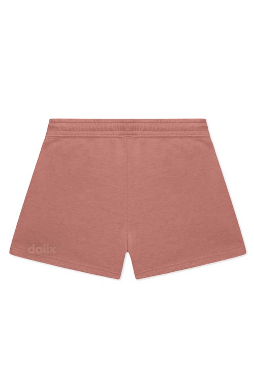 Dalix Womens Ghost Midweight Washed Fleece Shorts In Pink