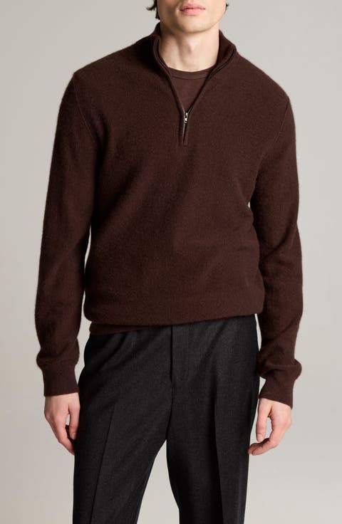 Boiled Cashmere Quarter Zip Sweater