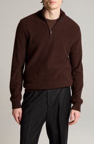 Vince Boiled Cashmere Quarter Zip Sweater