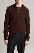 Vince Boiled Cashmere Quarter Zip Sweater