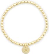 MESHMERISE Initial Charm Ball Stretch Bracelet