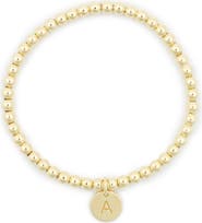 MESHMERISE Initial Charm Ball Stretch Bracelet