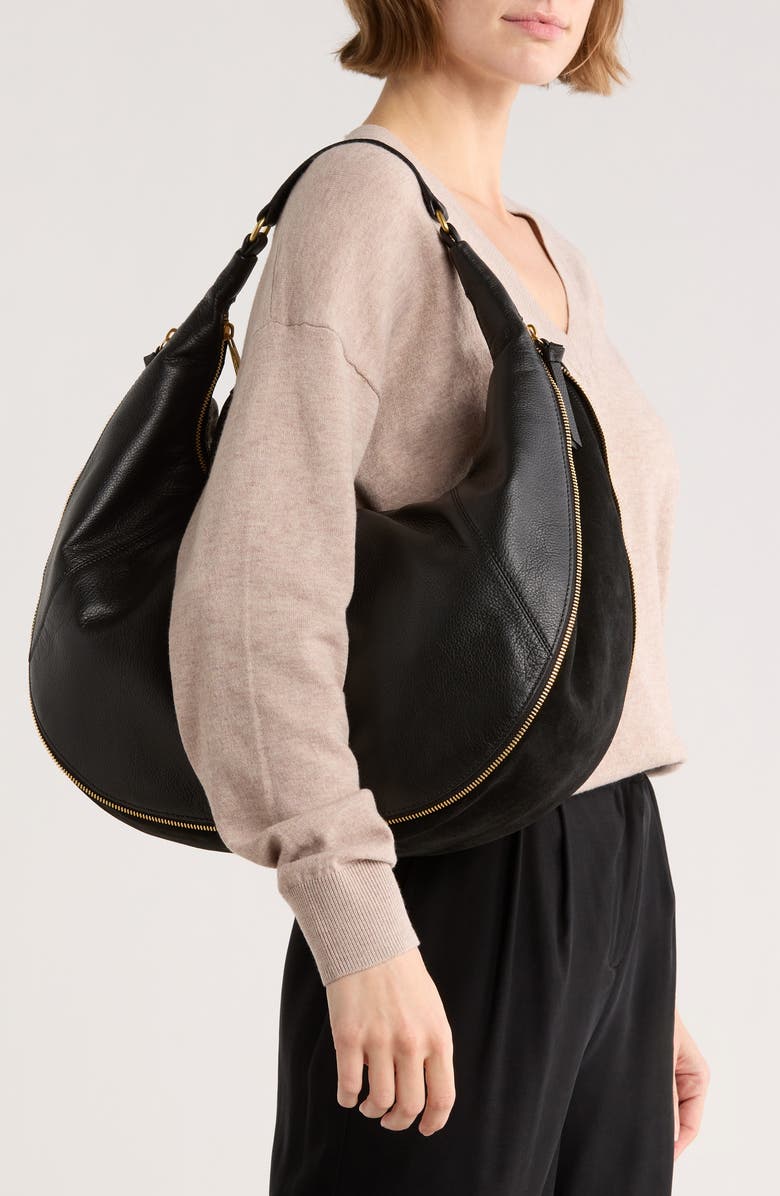 Vince Camuto Lorry Hobo Shoulder Bag, Alternate, color, Black