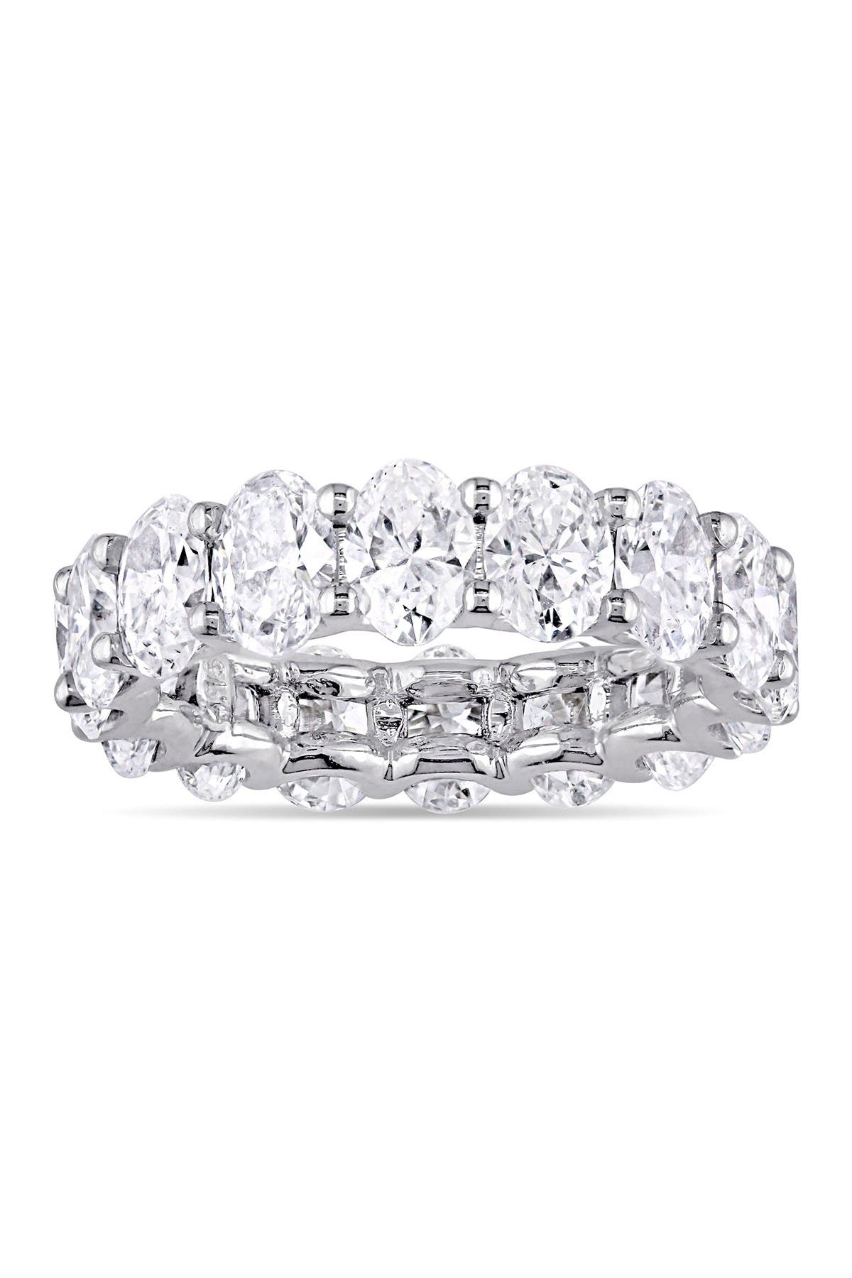 SUZY LEVIAN Sterling Silver Petite Oval-Cut CZ Eternity Band Ring