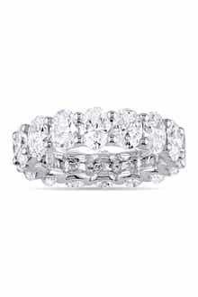 SUZY LEVIAN Sterling Silver Petite Oval-Cut CZ Eternity Band Ring