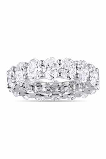 SUZY LEVIAN Sterling Silver Petite Oval-Cut CZ Eternity Band Ring