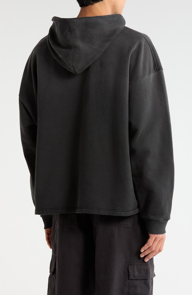 Represent Beaded Logo Cotton Hoodie, Alternate, color, Stained Black